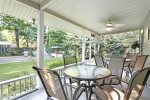 Outdoor dining on the back porch